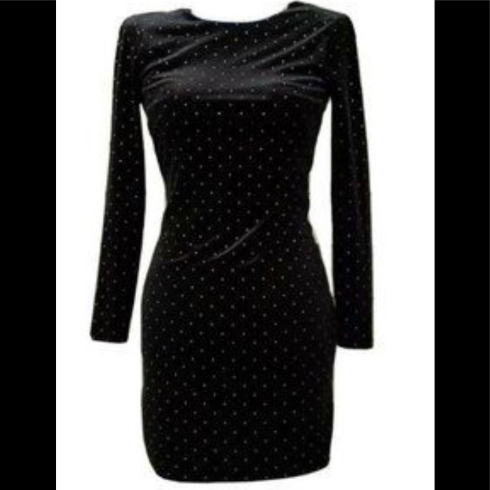 Black velvet sequin dress